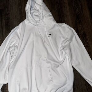 White Gymshark Men's Hoodie